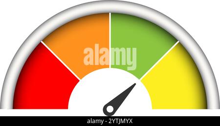 Indicatore di misurazione, tachimetro, contagiri, icona indicatore di velocità. Illustrazione vettoriale Illustrazione Vettoriale