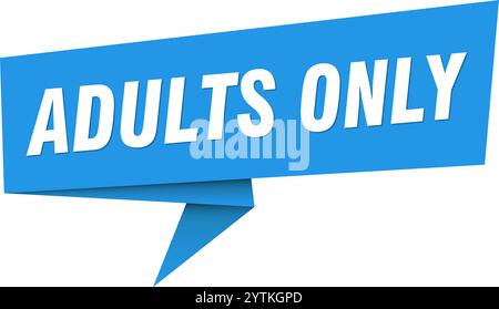 banner solo per adulti. bolla, etichetta, adesivo, nastro, modello di cartello solo per adulti Illustrazione Vettoriale