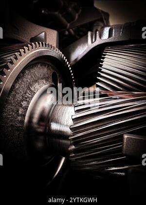 Motore ruote dentate, background industriale Foto Stock