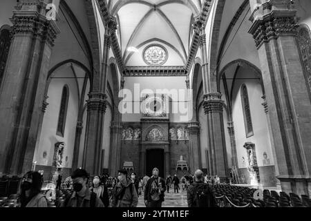 Firenze, Italia - 6 aprile 2022: Dettaglio interno dal Duomo di Firenze, Cattedrale di Santa Maria del Fiore a Firenze. L'edificio era Foto Stock