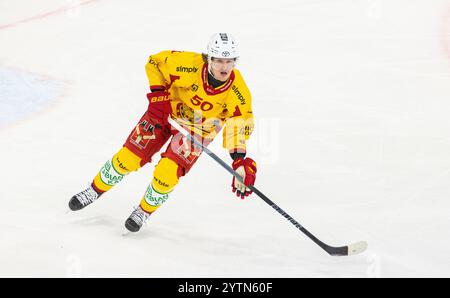 Kloten, Svizzera, 30 novembre 2024: N. 50 Juuso Riikola, difensore SCL Tigers. (Foto di Andreas Haas/dieBildmanufaktur) Foto Stock