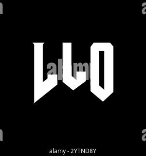 Design del logo Letter per l'azienda tecnologica. Combinazione di colori bianco e nero con logo LLO. Logo LLO, vettore LLO, design LLO, icona LLO, LLO alph Illustrazione Vettoriale