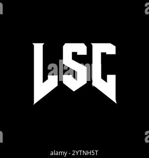 LSC Letter Logo design per azienda tecnologica. Combinazione di colori bianco e nero con logo LSC. Logo LSC, vettore LSC, design LSC, icona LSC, alph LSC Illustrazione Vettoriale