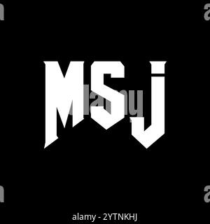 Logo MSJ Letter per l'azienda tecnologica. Combinazione di colori bianco e nero con logo MSJ. Logo MSJ, vettore MSJ, design MSJ, icona MSJ, MSJ alph Illustrazione Vettoriale