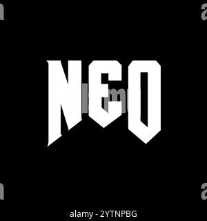 Design con logo NEO Letter per l'azienda tecnologica. Combinazione di colori bianco e nero con logo NEO. Logo NEO, NEO Vector, NEO design, NEO Icon, NEO alph Illustrazione Vettoriale