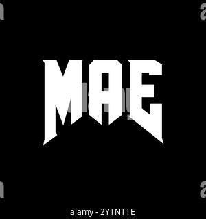 Design del logo MAE Letter per l'azienda tecnologica. Combinazione di colori bianco e nero con logo MAE. MAE logo, MAE Vector, MAE design, MAE Icon, MAE alph Illustrazione Vettoriale