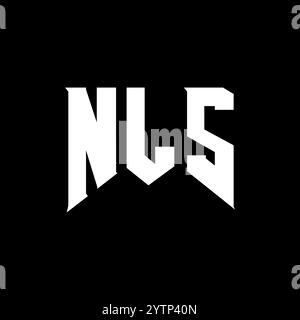 Logo NLS Letter per l'azienda tecnologica. Combinazione di colori bianco e nero con logo NLS. Logo NLS, vettore NLS, design NLS, icona NLS, alph NLS Illustrazione Vettoriale