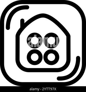 Modern UI UX (interfaccia utente moderna) - icona Smart Home pulita Illustrazione Vettoriale
