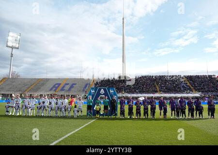 Firenze, Italia. 8 dicembre 2024. Schieramento durante la partita di serie A Enilive 2024/2025 tra Fiorentina e Cagliari - serie A Enilive allo Stadio Artemio Franchi - Sport, calcio - Firenze, Italia - domenica 6 dicembre 2024 (foto di massimo Paolone/LaPresse) crediti: LaPresse/Alamy Live News Foto Stock