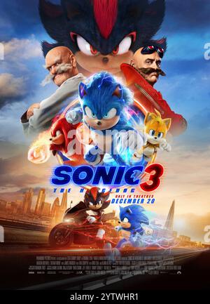 Poster Sonic the Hedgehog 3 Foto Stock