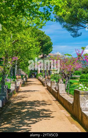 Giardini di Villa Cimbrone, Ravello, Costiera Amalfitana, Campania, Italia, Europa. Foto Stock