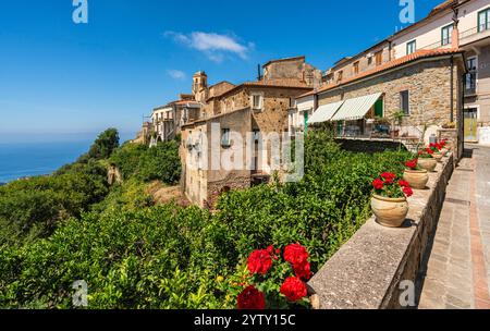 Il bellissimo borgo di Pollica, nel Cilento in Campania. Italia. Foto Stock