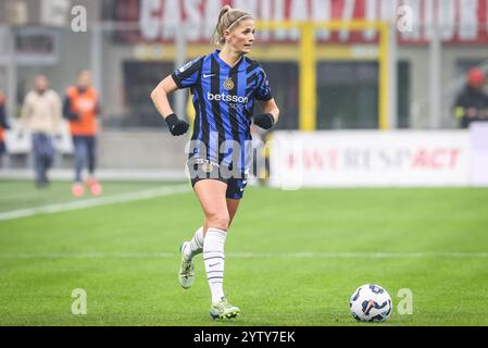Milano, Italia, Italia. 8 dicembre 2024. Katie BOWEN dell'Inter Milan durante la partita di serie A femminile tra AC Milan e FC Internazionale allo Stadio San Siro l'8 dicembre 2024 a Milano. (Credit Image: © Matthieu Mirville/ZUMA Press Wire) SOLO PER USO EDITORIALE! Non per USO commerciale! Crediti: ZUMA Press, Inc./Alamy Live News Foto Stock