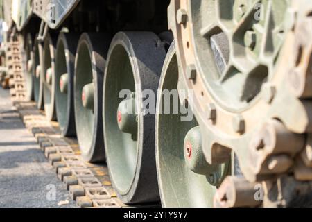 Le moderne piste dipinte di verde canotta sono da vicino Foto Stock