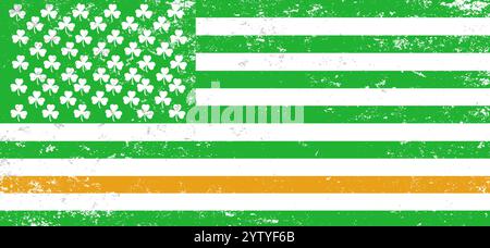 Bandiera USA stilizzata per il Saint Patricks Day Illustrazione Vettoriale