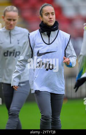 Londra, Regno Unito. 8 dicembre 2024. Gaughan Group Stadium, Brisbane Road 08 dicembre 2024 Maite Oroz (10 Tottenham Hotspur) durante il riscaldamento pre-partita prima della partita della Barclays Women's Super League tra Tottenham Hotspur vs Everton al Gaughan Group Stadium di Londra, Inghilterra KM (Keeran Marquis/SPP) credito: SPP Sport Press Photo. /Alamy Live News Foto Stock