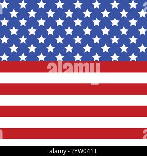 La bandiera americana, 4 luglio giorno dell'indipendenza, motivo senza cuciture Illustrazione Vettoriale