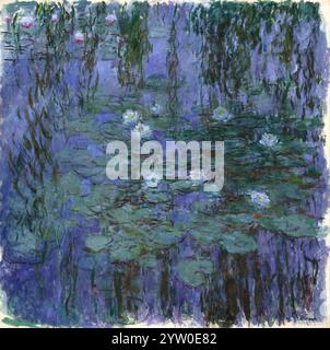 Gigli d'acqua blu o Nymphéas bleus. Claude Monet. 1916 - 1919. Foto Stock