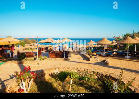 Sharm El Sheikh, Egitto - 15 novembre 2024: Spiaggia dei coralli. Foto Stock