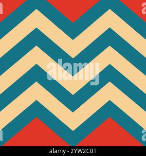 Si tratta di un popolare motivo vintage a zigzag chevron Illustrazione Vettoriale