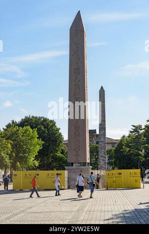 L'obelisco di Teodosio e l'obelisco murato di Istanbul Foto Stock