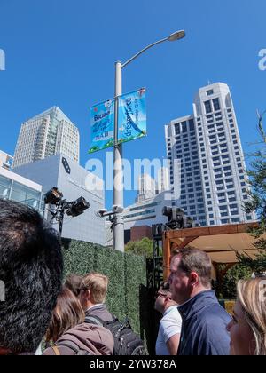 Una scena di strada alla conferenza Salesforce Dreamforce del 2024 a San Francisco, Stati Uniti Foto Stock