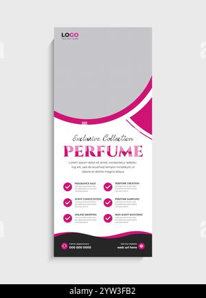 Design di modelli per banner avvolgibili per aziende produttrici di profumi Illustrazione Vettoriale