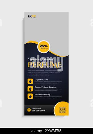 Design di modelli per banner avvolgibili per aziende produttrici di profumi Illustrazione Vettoriale
