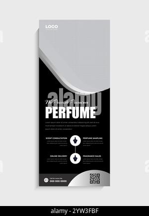Design di modelli per banner avvolgibili per aziende produttrici di profumi Illustrazione Vettoriale