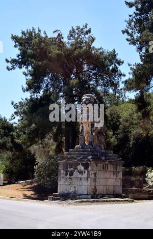 Grecia, il leone di Amphipoli è un colossale monumento di marmo del IV secolo Foto Stock