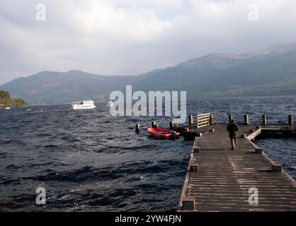 Maltempo a Tarbet su Loch Lomond, Scozia Foto Stock