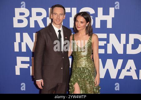 Londra, Regno Unito. 8 dicembre 2024. Nella foto Michael Fassbender e Alicia Vikander partecipano al 27° British Independent Film Awards (BIFA) al Roundhouse. Credito: Justin ng/Alamy Live News Foto Stock