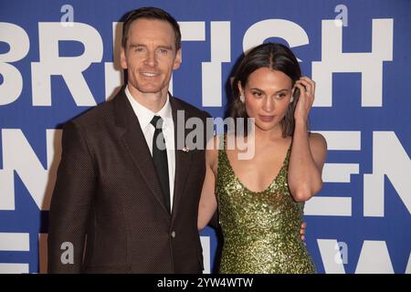 Londra, Regno Unito. 8 dicembre 2024. Nella foto Michael Fassbender e Alicia Vikander partecipano al 27° British Independent Film Awards (BIFA) al Roundhouse. Credito: Justin ng/Alamy Live News Foto Stock