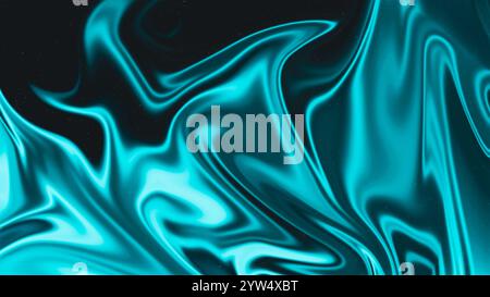 Sfondo granuloso astratto. Design della copertina del poster per striscioni con flusso di colore ciano sfocato brillante. Sfondo con effetto texture del rumore. Foto Stock