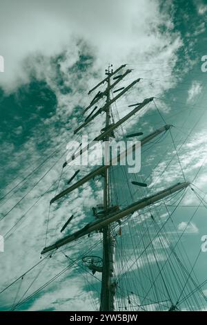 Tall Ship montante e armamento Foto Stock