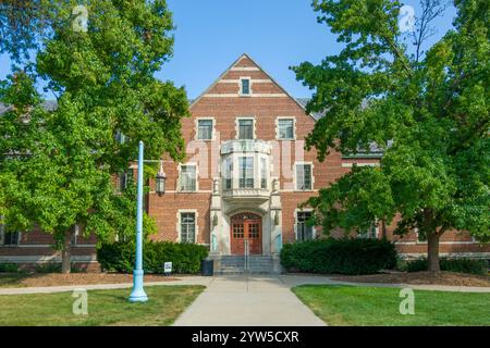 EAST LANSING, Michigan, USA, 19 SETTEMBRE 2024: Phillips Hall nel campus della Michigan State University. Foto Stock