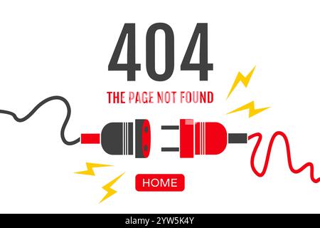 Illustrazione Vector vintage di elementi elettrici. errore 404 per il progetto web. Illustrazione Vettoriale