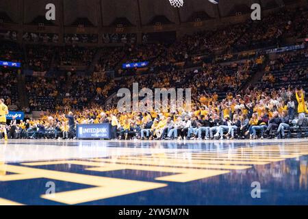 Morgantown, West Virginia, Stati Uniti. 6 dicembre 2024. 6 dicembre 2024: Tifosi durante la West Virginia University Mountaineers (WVU) contro la Georgetown University Hoyas a Morgantown, WV al WVU Coliseum. Bradley Martin/Apparent Media Group (Credit Image: © AMG/AMG via ZUMA Press Wire) SOLO PER USO EDITORIALE! Non per USO commerciale! Foto Stock