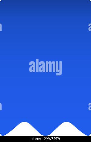 Sfondo blu sfumato con un bordo bianco ondulato sul fondo, che crea un design moderno e minimalista adatto a vari progetti Illustrazione Vettoriale