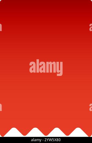 Lo sfondo rosso sfumato con un bordo bianco ondulato aggiunge un tocco di modernità e vivacità, perfetto per vari progetti di design alla ricerca di un design audace e dinamico Illustrazione Vettoriale