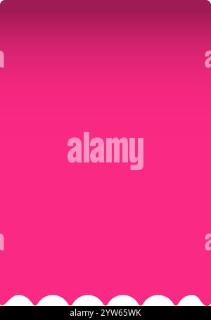 Sfondo rosa brillante con sfumature da scure a chiare, accentuate da un bordo bianco smerlato, che crea un design allegro e divertente Illustrazione Vettoriale