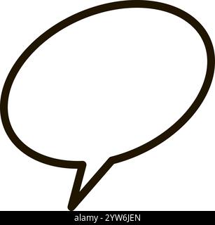 Bolla vocale ovale con interno vuoto, perfetta per incorporare testo o icone personalizzate. Rappresenta la comunicazione, il dialogo e. Illustrazione Vettoriale