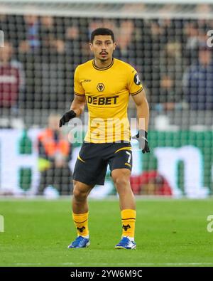 André of Wolverhampton Wanderers durante la partita di Premier League West Ham United vs Wolverhampton Wanderers al London Stadium, Londra, Regno Unito, 9 dicembre 2024 (foto di Izzy Poles/News Images) Foto Stock