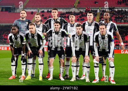 Monza, Italie. 9 dicembre 2024. Formazione Udinese calcio durante la partita di campionato italiano di serie A tra AC Monza e Udinese calcio il 9 novembre 2024 allo U-Power Stadium di Monza, Italia - Photo Morgese-Rossini/DPPI Credit: DPPI Media/Alamy Live News Foto Stock