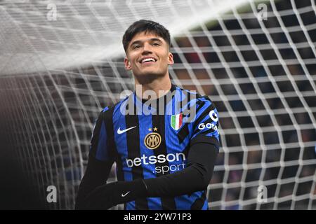 Milano, Italia, Italia. 6 dicembre 2024. JoaquÃ-n Correa dell'Inter FC reagisce durante la partita di calcio di serie A tra Inter FC e Parma calcio 1913 il 6 dicembre 2024 allo stadio Giuseppe Meazza San Siro Siro di Milano. Inter FC Internazionale e Parma calcio 1913 serie A match il 6 dicembre 2024 allo stadio Giuseppe Meazza San Siro Siro di Milano. Inter FC Internazionale e Parma calcio 1913 serie A Match il 6 dicembre 2024 allo stadio Giuseppe Meazza San Siro Siro di Milano, Italia (Credit Image: © Tiziano Ballabio/Pacific Press via ZUMA Press Wire) SOLO PER USO EDITORIALE! N Foto Stock