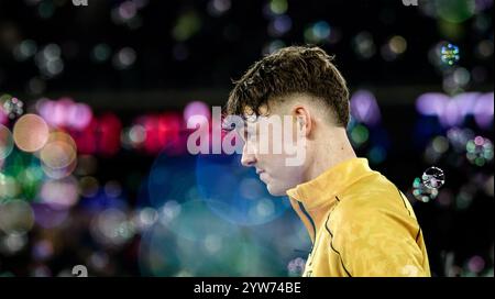 Londra, Regno Unito. 9 dicembre 2024. Londra, Inghilterra, 09 dicembre 2024: Jorgen Strand Larsen (9 Wolverhampton Wanderers) prima della partita di Premier League tra West Ham e Wolverhampton Wanderers al London Stadium di Londra, Inghilterra. (Pedro Porru/SPP) credito: SPP Sport Press Photo. /Alamy Live News Foto Stock