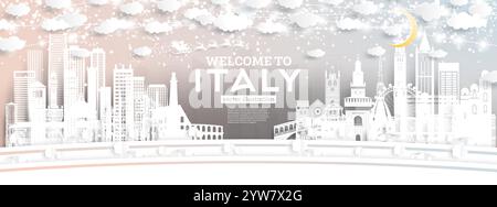 Torino Italia skyline della città silhouette nera con edifici ...