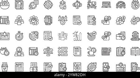 Raccolta di icone vettoriali di alta qualità con traccia modificabile. Ideale per progetti professionali e creativi. Illustrazione Vettoriale