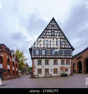 Alpirsbach, Germania - 15 ottobre 2024: Vista sulla strada con vari edifici, ad Alpirsbach, la Foresta Nera, Baden-Wurttemberg, Germania Foto Stock