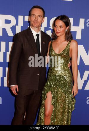 Michael Fassbender e Alicia Vikander partecipano al 27° British Independent Film Awards al Roundhouse di Camden, Londra. (Foto di Cat Morley / SOPA Images / Sipa USA) Foto Stock